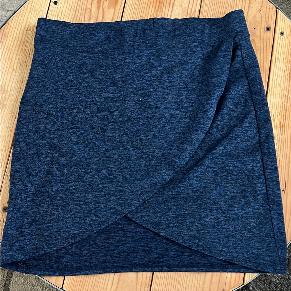 Casual Navy Wrap-Front Mini Skirt